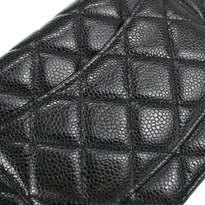 Chanel 2019 Black Caviar Skin Classic WOC Wallet on Chain Bag