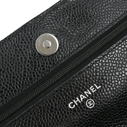 Chanel 2019 Black Caviar Skin Classic WOC Wallet on Chain Bag