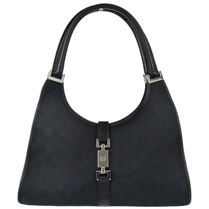 Gucci Black GG Canvas Jackie Handbag