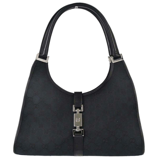 Gucci Black GG Canvas Jackie Handbag