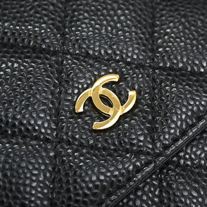 Chanel 2019 Black Caviar Skin Classic WOC Wallet on Chain Bag