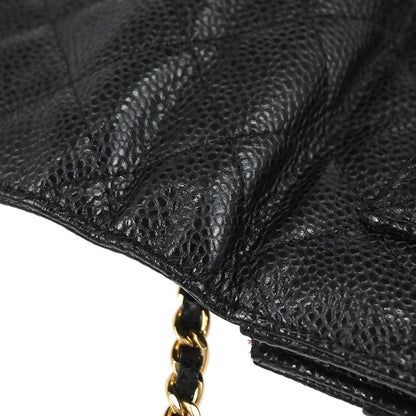 Chanel 2019 Black Caviar Skin Classic WOC Wallet on Chain Bag