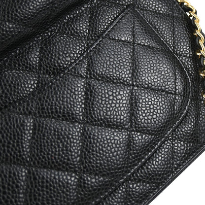Chanel 2019 Black Caviar Skin Classic WOC Wallet on Chain Bag
