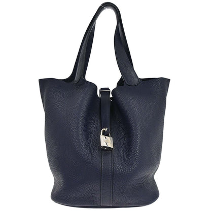 Hermes Blue Nuit Taurillon Clemence Picotin Lock 26 GM Handbag