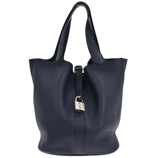 Hermes Blue Nuit Taurillon Clemence Picotin Lock 26 GM Handbag