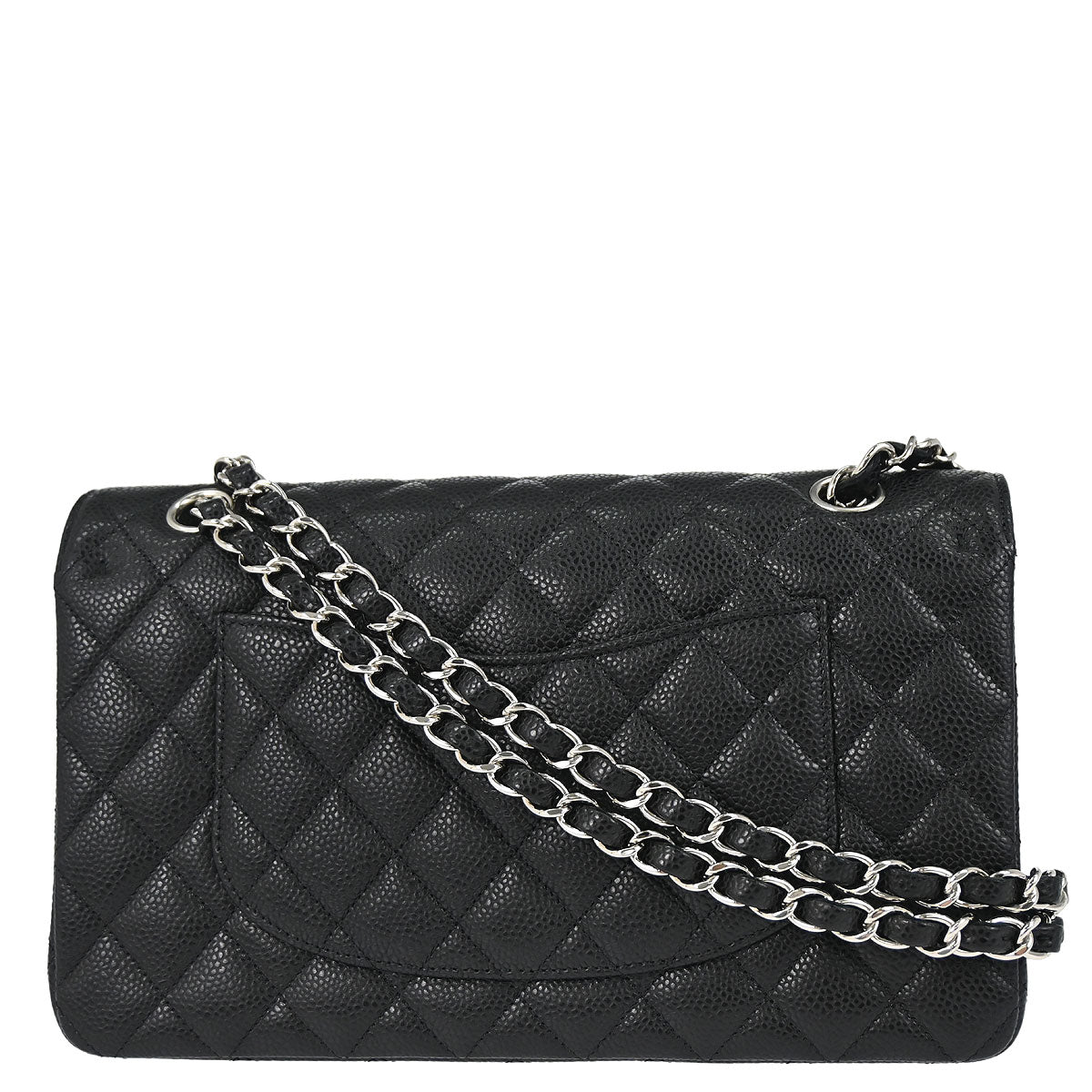 Chanel Black Caviar Skin Medium Classic Double Flap Shoulder Bag
