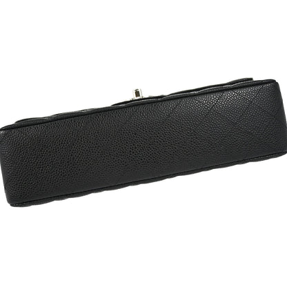 Chanel Black Caviar Skin Medium Classic Double Flap Shoulder Bag