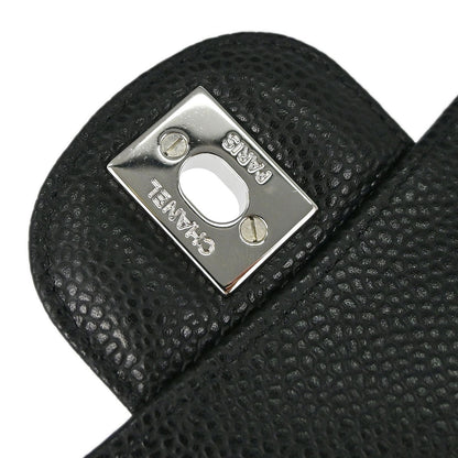 Chanel Black Caviar Skin Medium Classic Double Flap Shoulder Bag