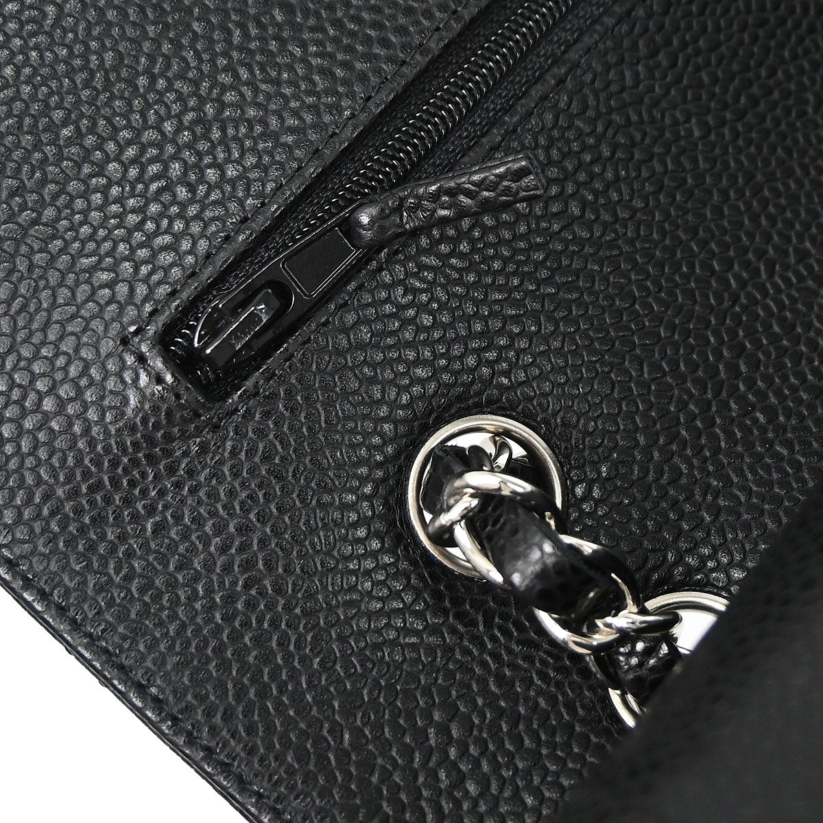Chanel Black Caviar Skin Medium Classic Double Flap Shoulder Bag
