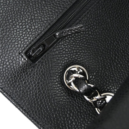 Chanel Black Caviar Skin Medium Classic Double Flap Shoulder Bag