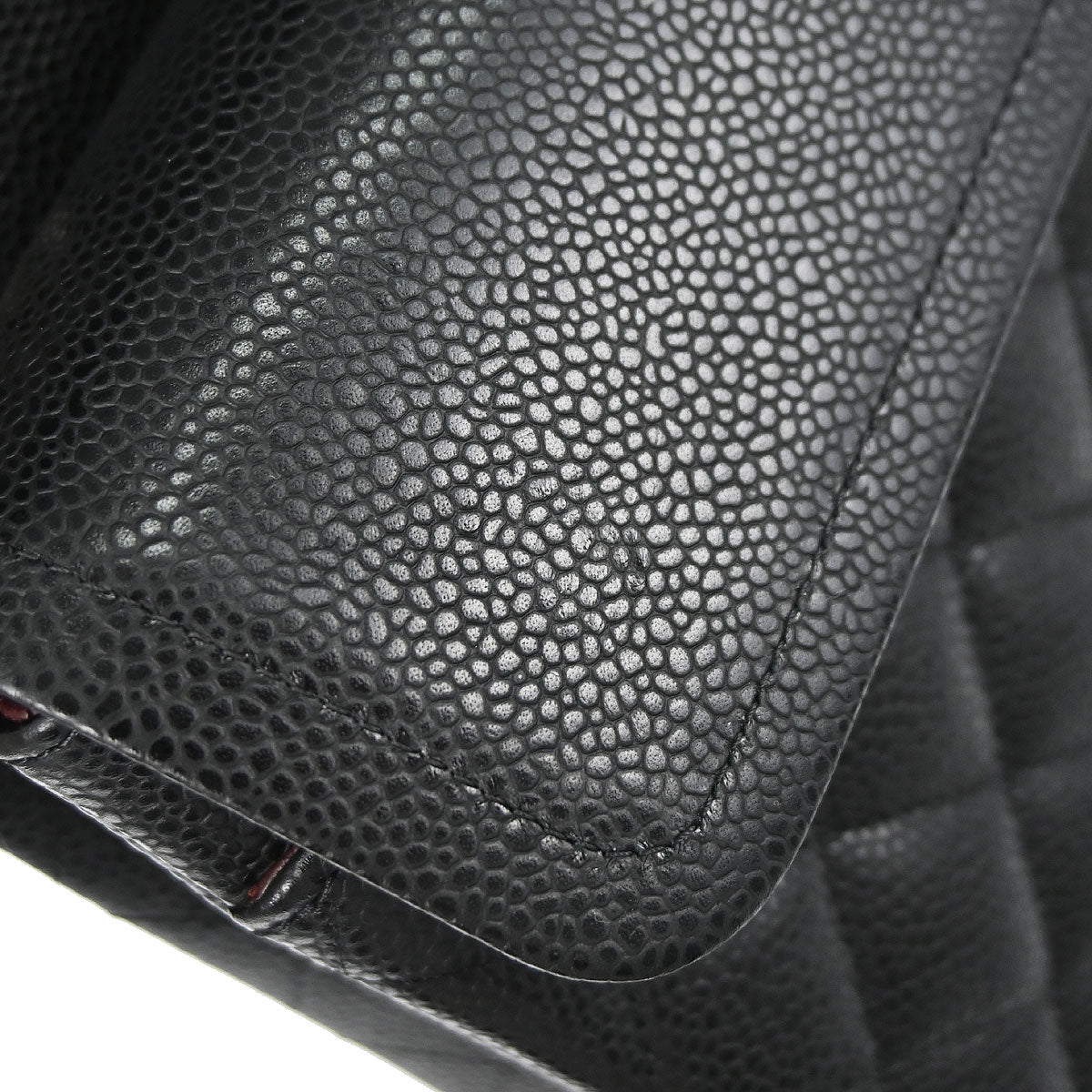 Chanel Black Caviar Skin Medium Classic Double Flap Shoulder Bag