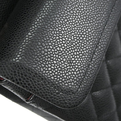 Chanel Black Caviar Skin Medium Classic Double Flap Shoulder Bag