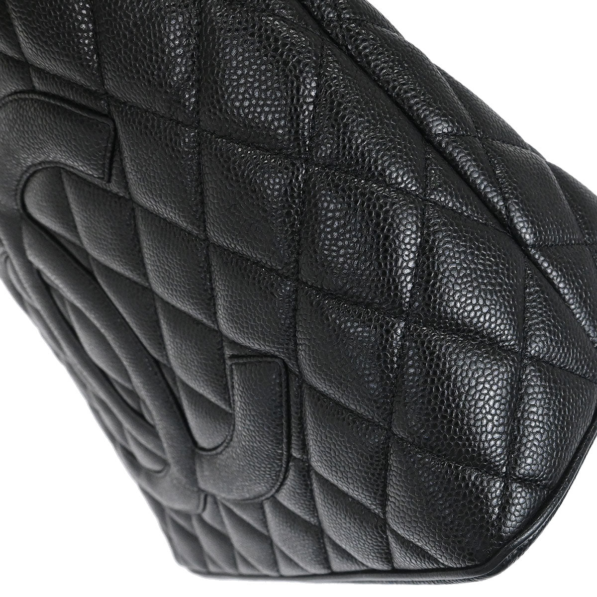 Chanel Black Caviar Skin Medallion Tote Handbag