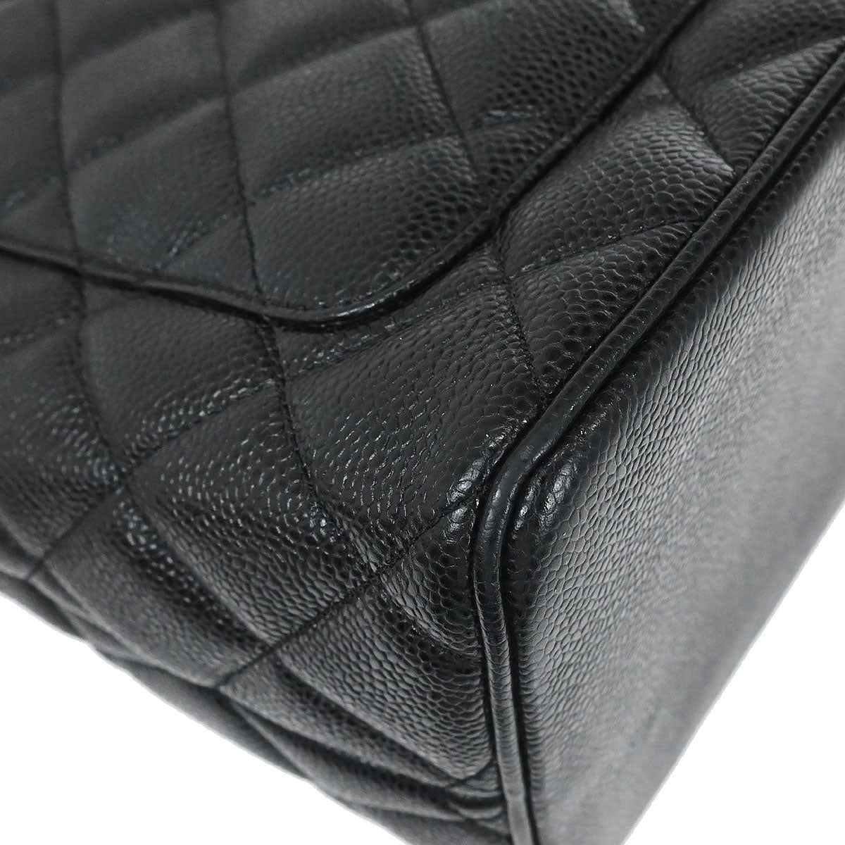 Chanel Black Caviar Skin Medallion Tote Handbag