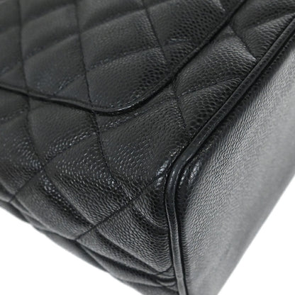 Chanel Black Caviar Skin Medallion Tote Handbag
