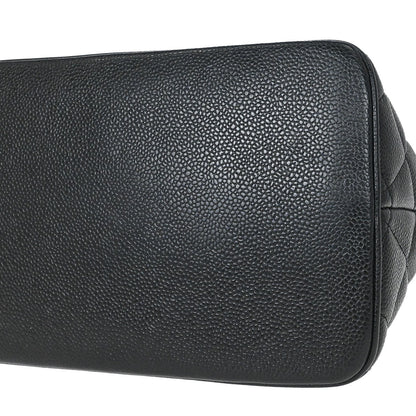 Chanel Black Caviar Skin Medallion Tote Handbag
