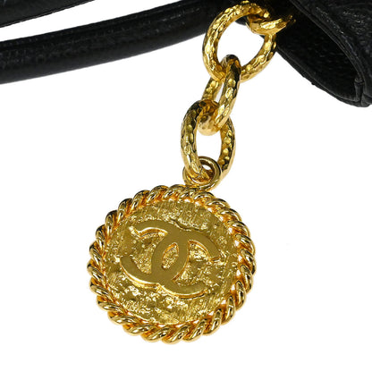 Chanel Black Caviar Skin Medallion Tote Handbag