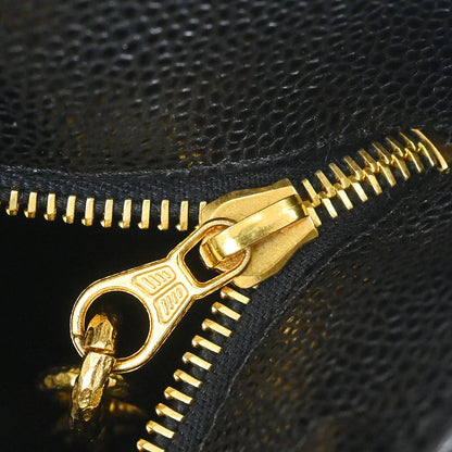 Chanel Black Caviar Skin Medallion Tote Handbag