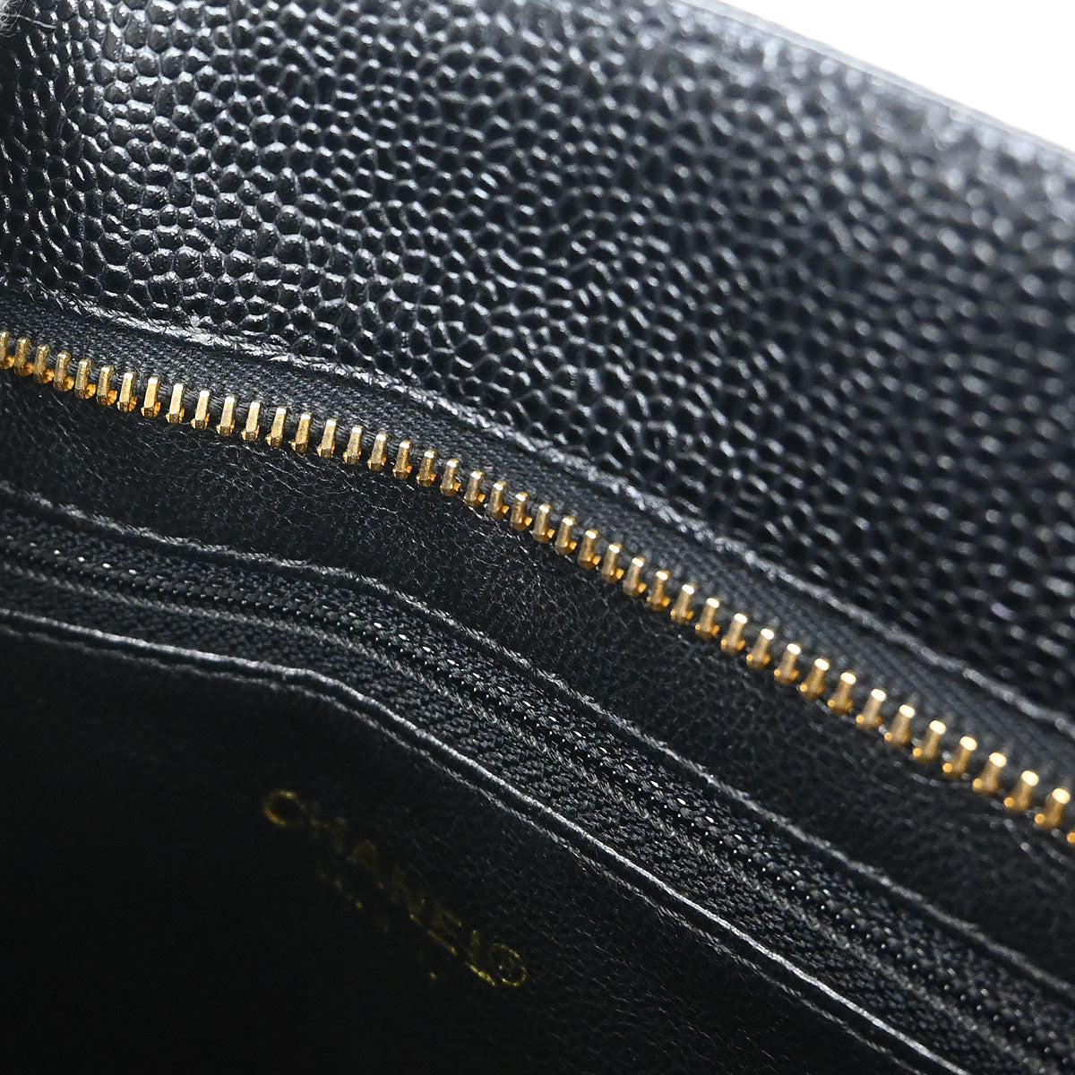 Chanel Black Caviar Skin Medallion Tote Handbag