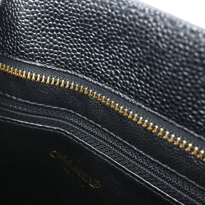 Chanel Black Caviar Skin Medallion Tote Handbag