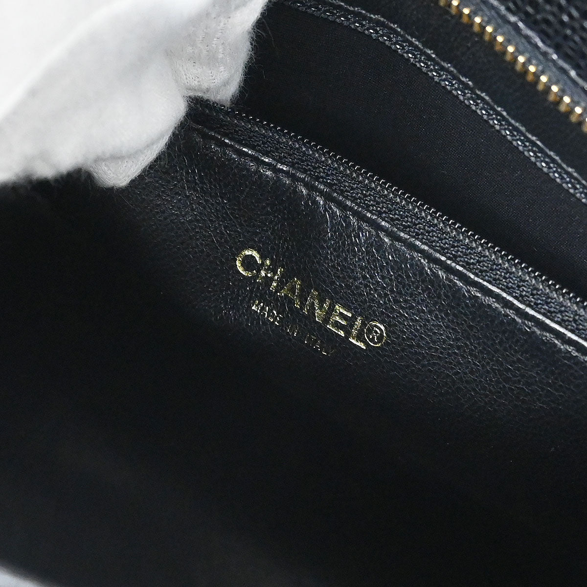 Chanel Black Caviar Skin Medallion Tote Handbag