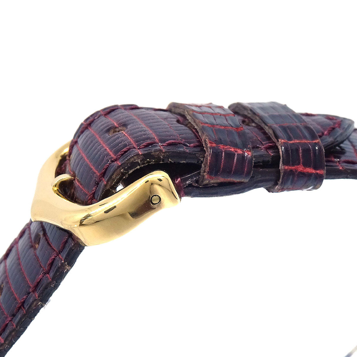 Cartier * Must VLC Quartz Watch SV925 Lizard Bordeaux