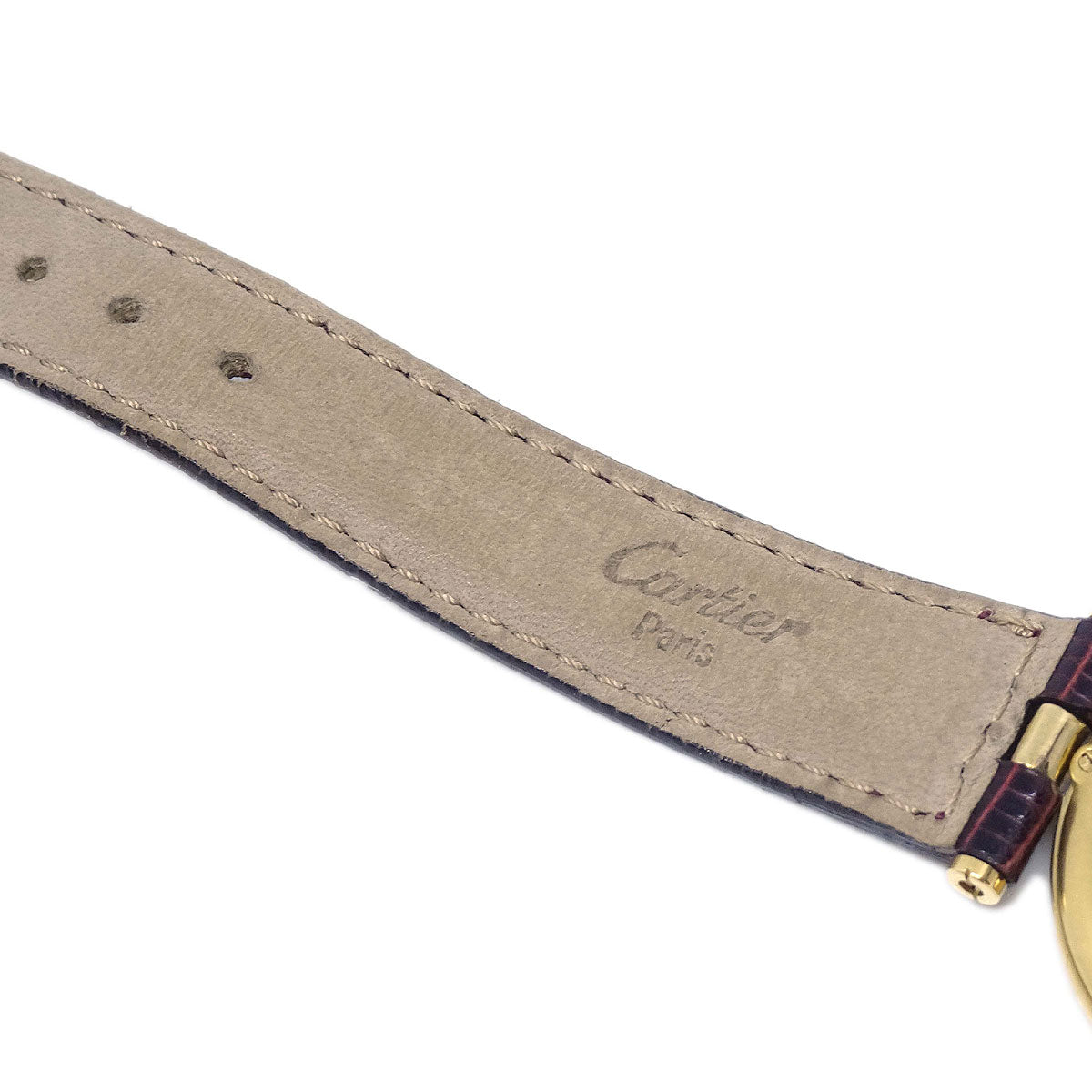Cartier * Must VLC Quartz Watch SV925 Lizard Bordeaux