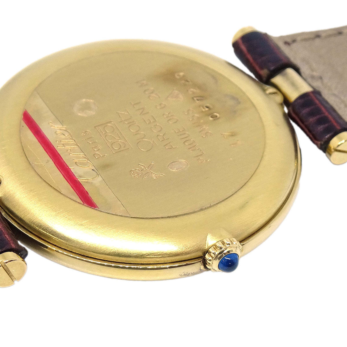 Cartier * Must VLC Quartz Watch SV925 Lizard Bordeaux