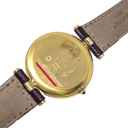 Cartier * Must VLC Quartz Watch SV925 Lizard Bordeaux