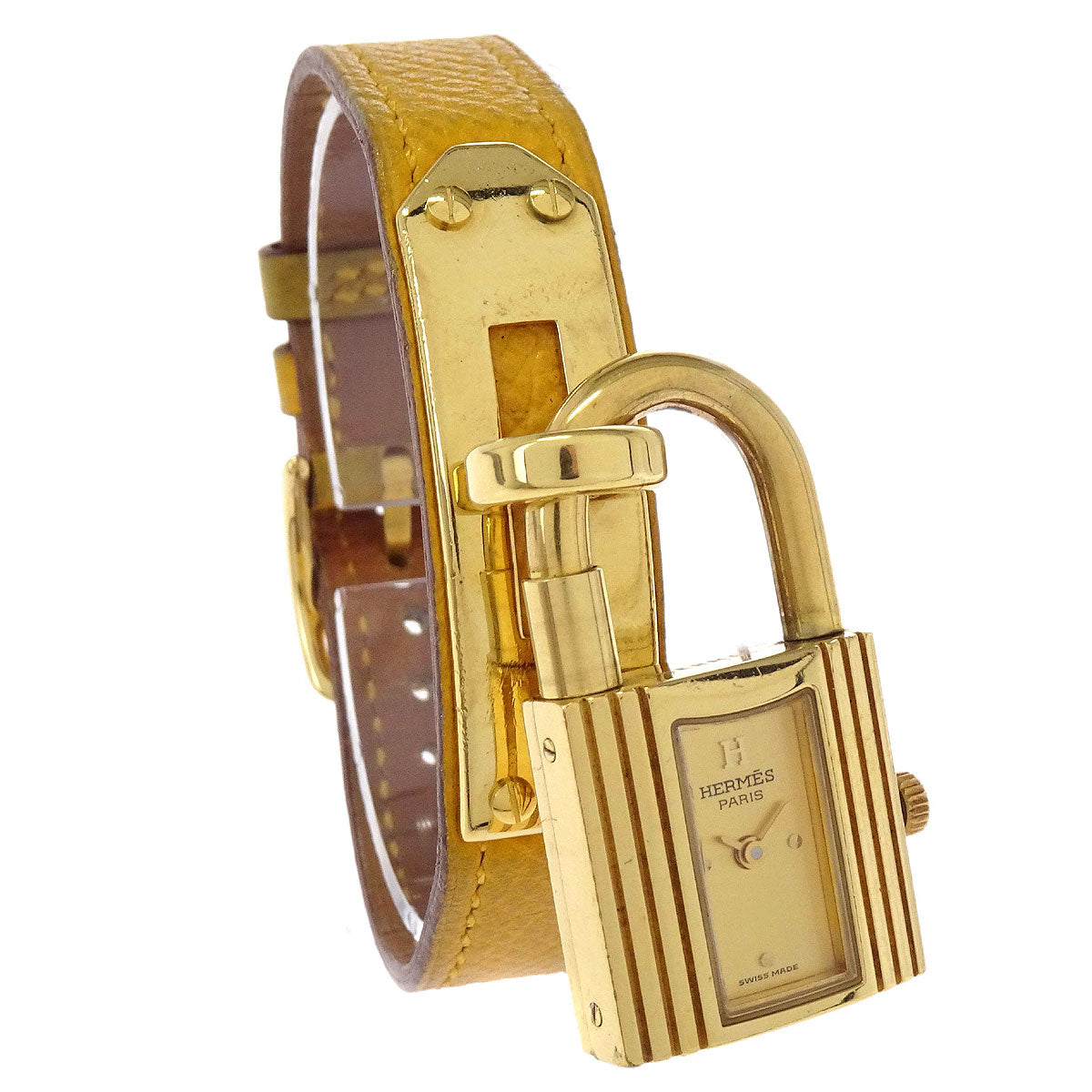 Hermes Kelly Watch Quartz Watch Yellow Courchevel
