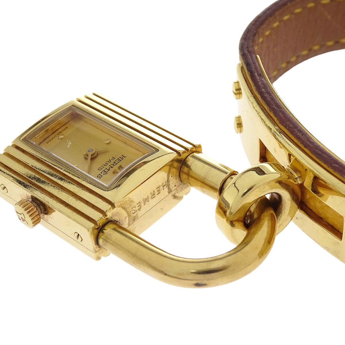 Hermes Kelly Watch Quartz Watch Yellow Courchevel
