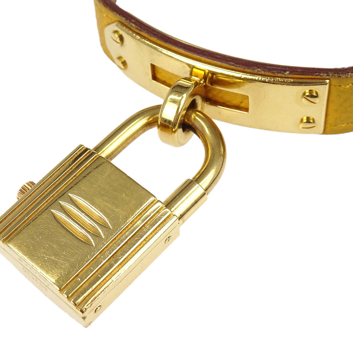 Hermes Kelly Watch Quartz Watch Yellow Courchevel