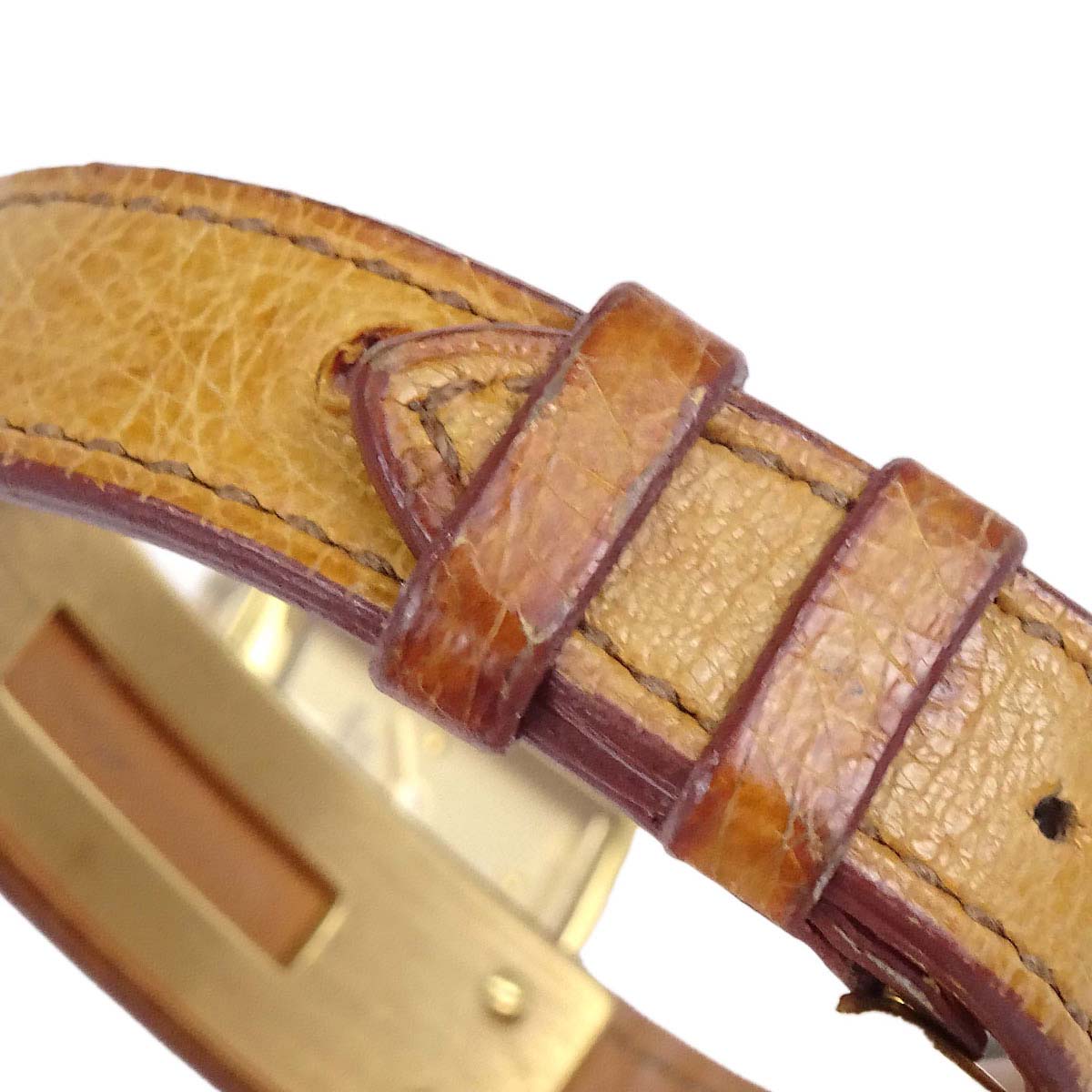 Hermes * Ostrich Kelly Watch Quartz Watch Beige