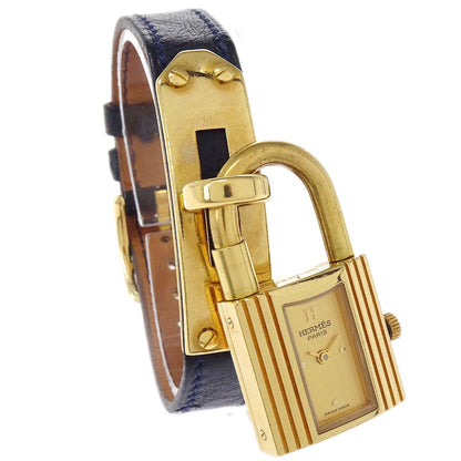Hermes * Ostrich Kelly Watch Quartz Watch Black