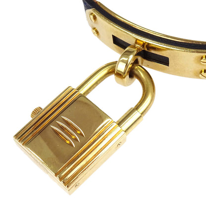 Hermes * Ostrich Kelly Watch Quartz Watch Black
