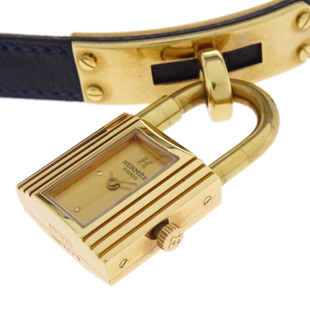 Hermes * Ostrich Kelly Watch Quartz Watch Black