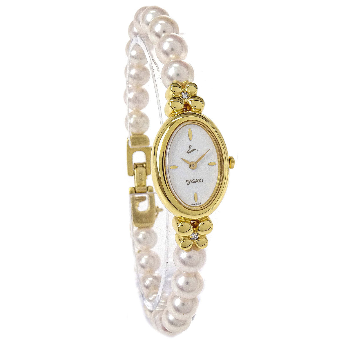 Tasaki Pearl Quartz Watch GP Diamond
