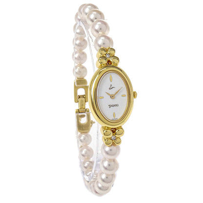 Tasaki Pearl Quartz Watch GP Diamond