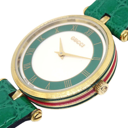 Gucci * Quartz Watch SS Crocodile Green