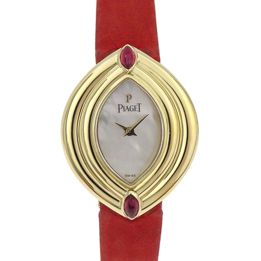 Piaget Hijab YG Ruby Ref.20603 24mm Quartz Watch 18KYG Suede
