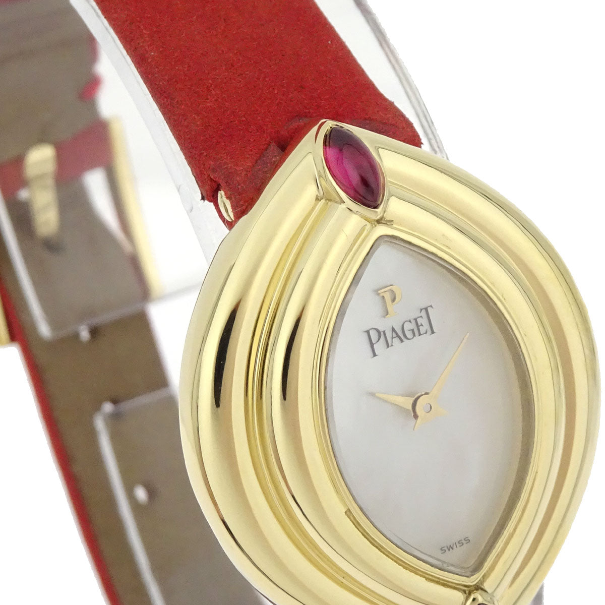 Piaget Hijab YG Ruby Ref.20603 24mm Quartz Watch 18KYG Suede