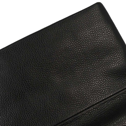 Chanel 2015-2016 Black Caviar Skin Clutch Bag