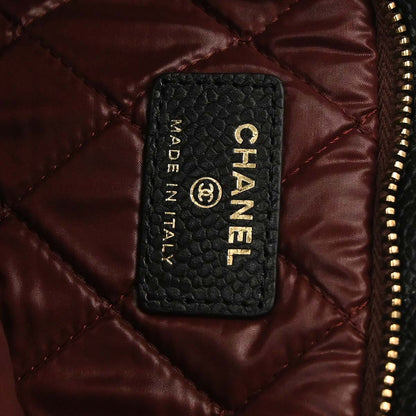 Chanel 2015-2016 Black Caviar Skin Clutch Bag