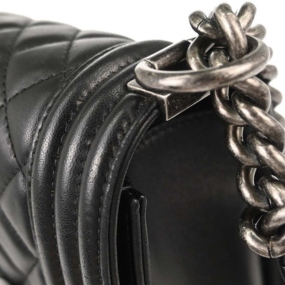 Boy Chanel 2017 Black Lambskin Medium Shoulder Bag