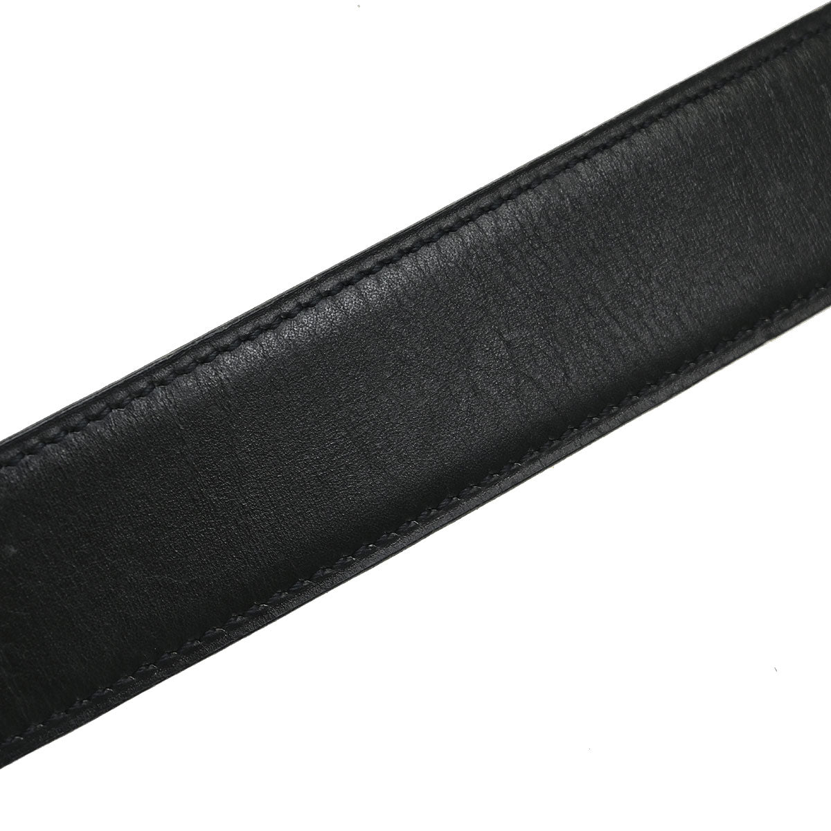 Hermes Black Brown Box Calf Constance Reversible Belt #80 Small Good