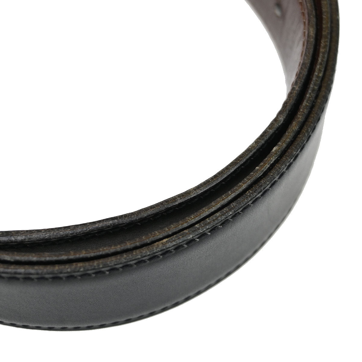Hermes Black Brown Box Calf Constance Reversible Belt #80 Small Good