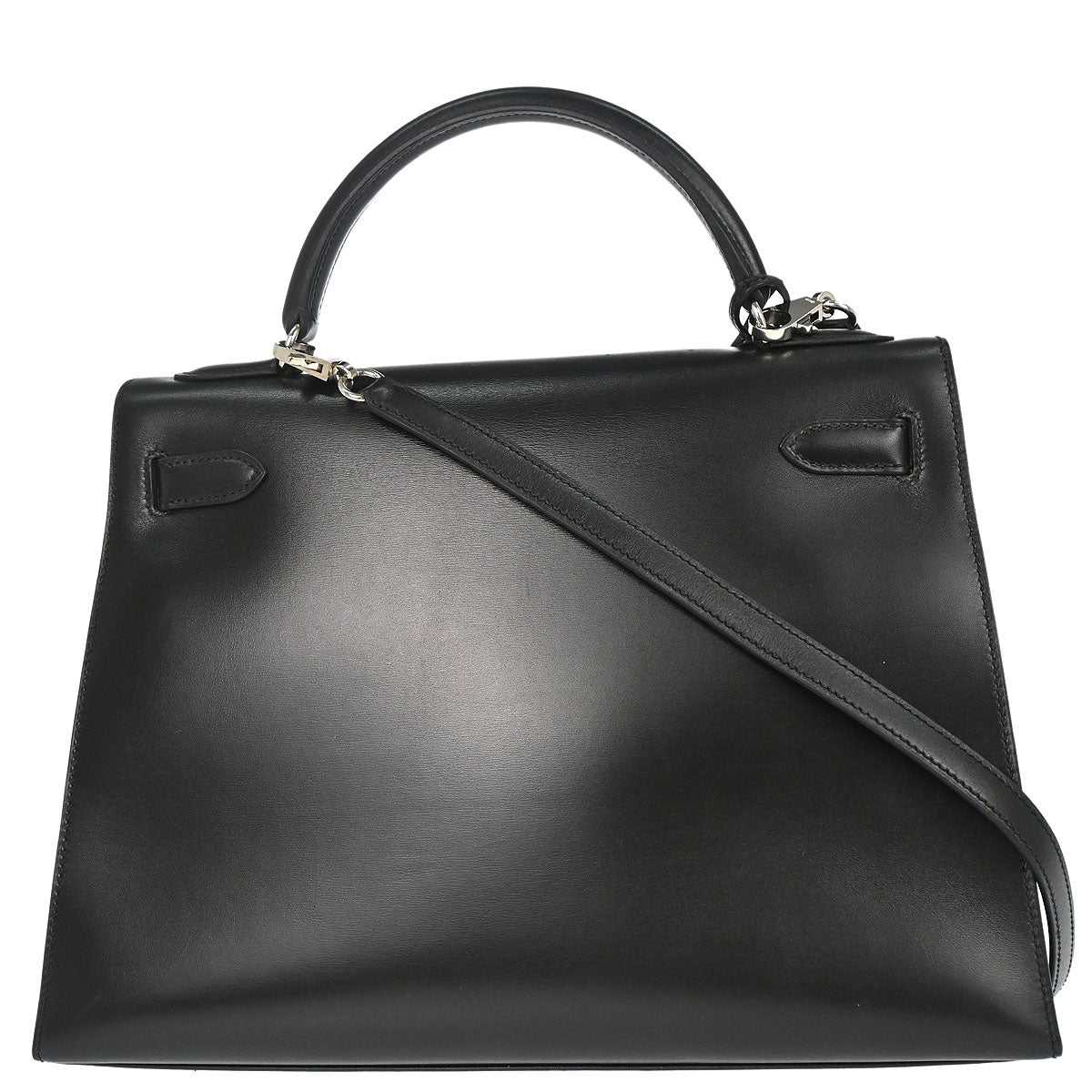 Hermes Black Box Calf Kelly 32 Sellier 2way Shoulder Handbag