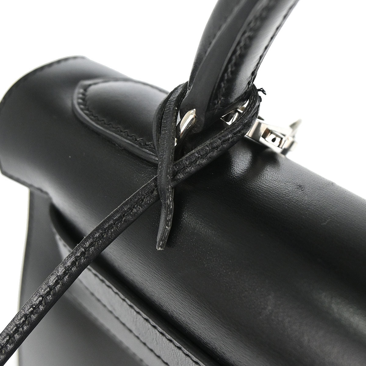 Hermes Black Box Calf Kelly 32 Sellier 2way Shoulder Handbag