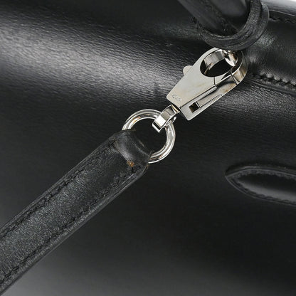 Hermes Black Box Calf Kelly 32 Sellier 2way Shoulder Handbag
