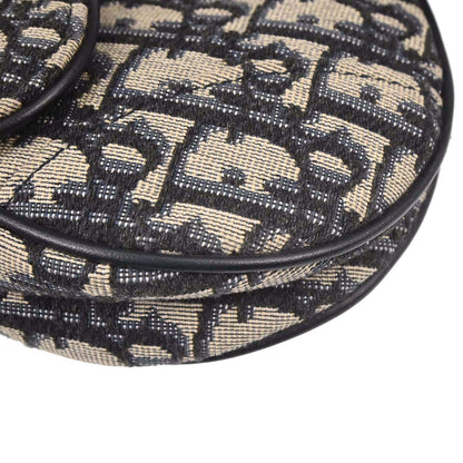 Christian Dior Navy Trotter Oblique Saddle 2way Shoulder Handbag